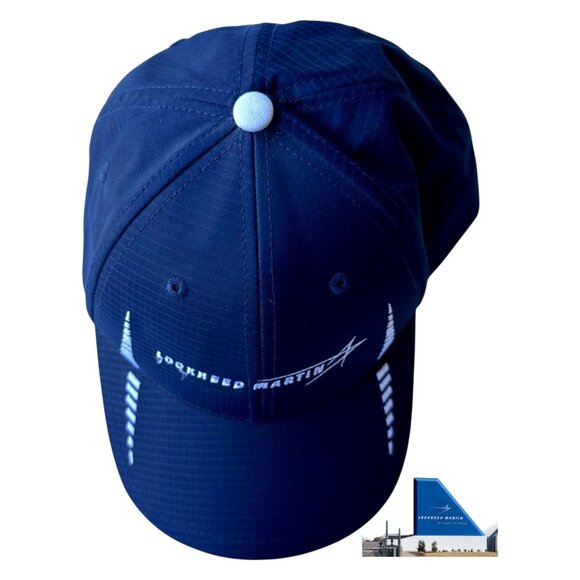 NWOT Lockheed Martin Cap America Navy White Military Aircraft Hat Aerospace Jet - Picture 2 of 12